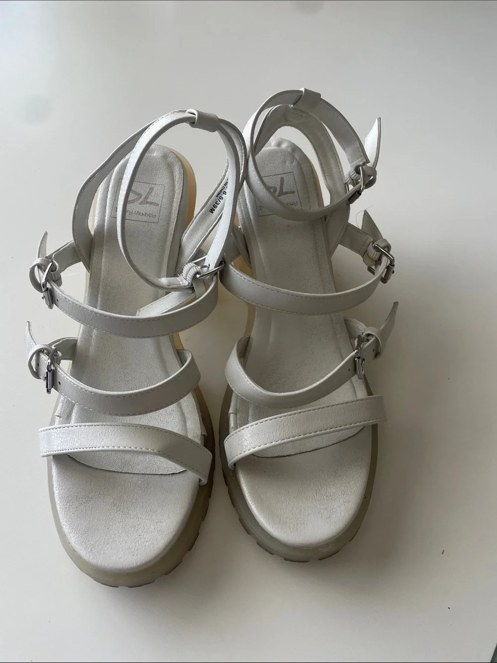 Dirty Laundry White Multi-Strap Platform Sandals